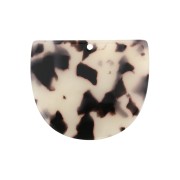 Colgante media luna acetato de celulosa 29x34 mm Beige - Negro x1|raw }}