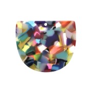 Colgante media luna acetato de celulosa 29x34 mm Multicolor x1|raw }}