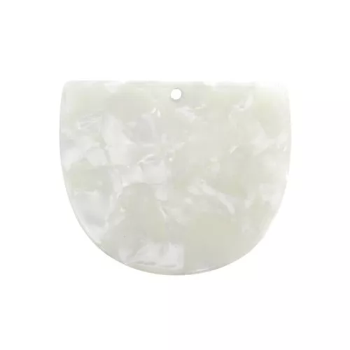 Colgante media luna acetato de celulosa 29x34 mm Blanco nacarado x1