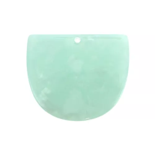 Colgante media luna acetato de celulosa 29x34 mm Mint nacarado x1