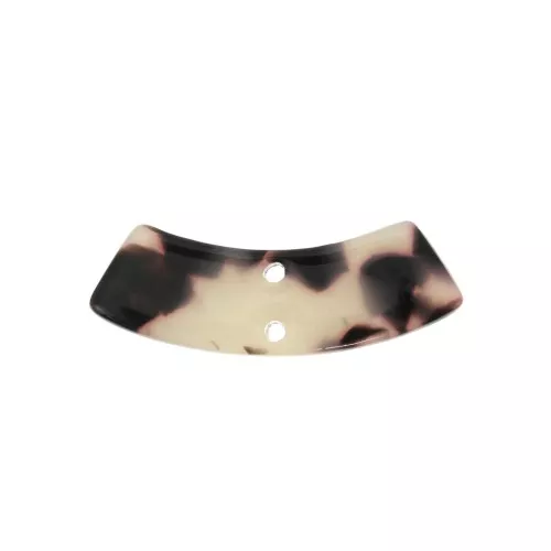 Entrepieza rectangular acetato de celulosa 31x11mm Imitación De C Beige - Negro x1