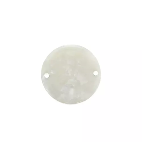 Dije redondo acetato de celulosa 20 mm Imitación Concha Tortuga Blanco nacaradox1