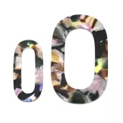 Colgante XXL acetato celulosa 62x26 mm Imitación Concha De Tortuga Morado Marrónx1