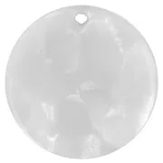 Dije redondo acetato de celulosa 18.5 mm Imitación Concha Tortuga Blanco nacaradox1