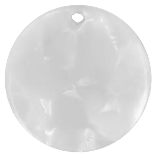 Dije redondo acetato de celulosa 18.5 mm Imitación Concha Tortuga Blanco nacaradox1