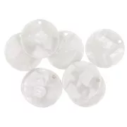 Dije redondo acetato de celulosa 18.5 mm Imitación Concha Tortuga Blanco nacaradox1