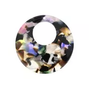 Colgante - pendientes acetato de celulosa 35mm Imitación De Concha De Tortuga Marrón - Rosa x1