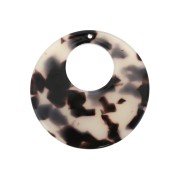 Colgante - pendientes acetato de celulosa 35mm Imitación De Concha De Tortuga Beige - Negro x1|raw }}