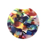 Colgante disco cortado acetato de celulosa 35x36.5 mm Imitación De Concha De Tortuga Multicolor x1|raw }}