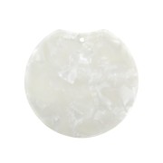Colgante disco cortado acetato de celulosa 35x36.5 mm Imitación De Concha De Tortuga Blanco nacaradox1
