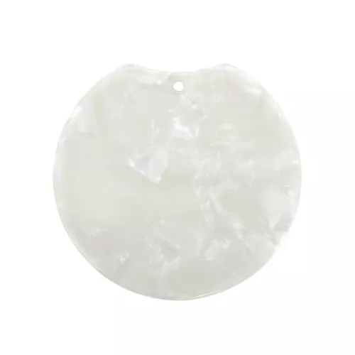 Colgante disco cortado acetato de celulosa 35x36.5 mm Imitación De Concha De Tortuga Blanco nacaradox1