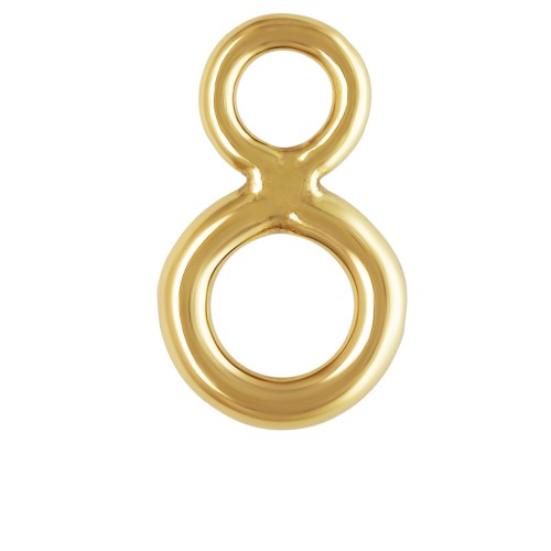 Anillas dobles soldadas de 6,5 x 3,9 mm en Gold filled (oro laminado), 5 unidades