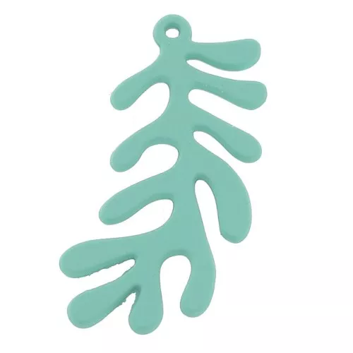Colgante coral recubierto de caucho efecto resina 32x16 mm - Mint x1
