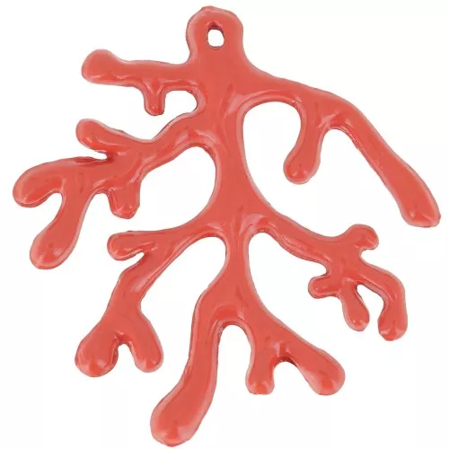 Colgante coral 37 mm - Terracotta x1