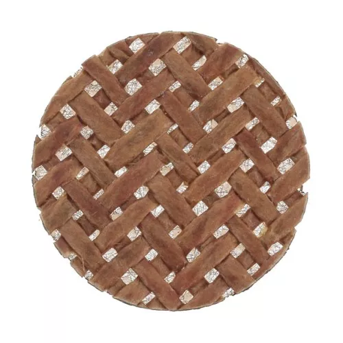 Disco plano de bambú trenzado 25 mm - Marrón claro x1