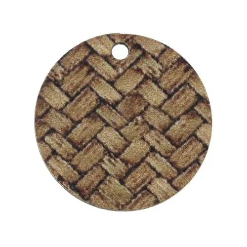 Colgante redondo de madera tintado efecto trenzado 23 mm - Marrón claro - Natural x1