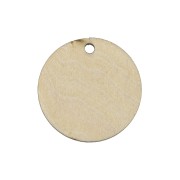 Dije redondo de madera tintado efecto trenzado 13 mm - Marrón claro - Natural x1