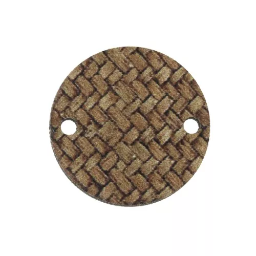 Entrepieza redondo de madera tintado efecto trenzado 20 mm - Marrón claro - Natural x1