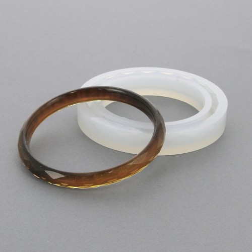 Molde de silicono para hacer pulseras facetadas de resina 56x7x5 mm x1