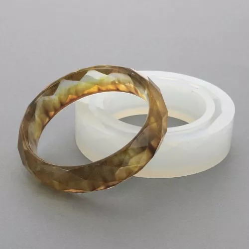 Molde de silicono para hacer pulseras facetadas de resina 56x16x8 mm x1