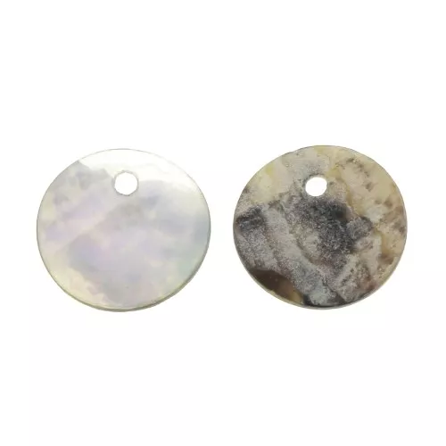 Dijes redondos 11.5 mm de nácar - Natural x5
