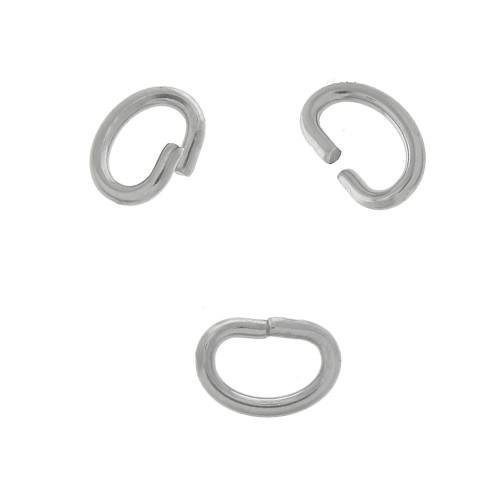 Anillas abiertas ovalados 7x5x1 mm de Acero inoxidable x25