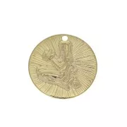 Dije redondoe a rayas - Signo del Zodiaco Virgo 15 mm - Dorado al oro fino x1
