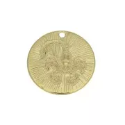 Dije redondo a rayas - Signo del Zodiaco Escorpión 15 mm - Dorado al oro fino x1