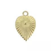 Charm hoja de oro labrada 11,5x8 mm - Dorado con oro fino satinado x1