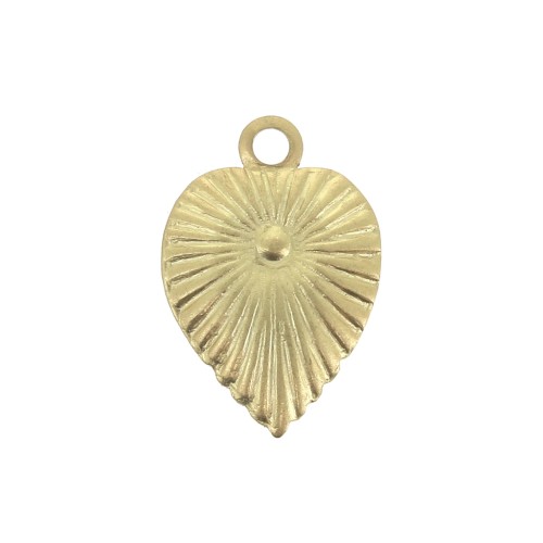 Charm hoja de oro labrada 11,5x8 mm - Dorado con oro fino satinado x1