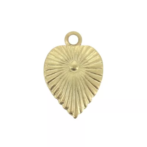 Charm hoja de oro labrada 11,5x8 mm - Dorado con oro fino satinado x1