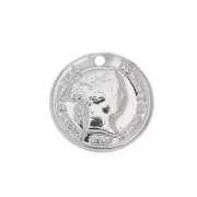 Dije Moneda 13 mm - chapado en plata fina x1