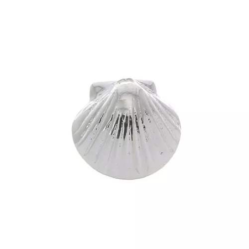 Mini dije concha 7.5x8 mm - chapado en plata fina x1
