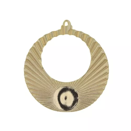 Colgante pendientes de Aro arrugado 38x34mm cabochon 10mm - Dorado al oro fino x1