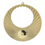 Colgante pendientes de Aro arrugado 48x45mm cabuchón 10mm - Dorado al oro fino x1