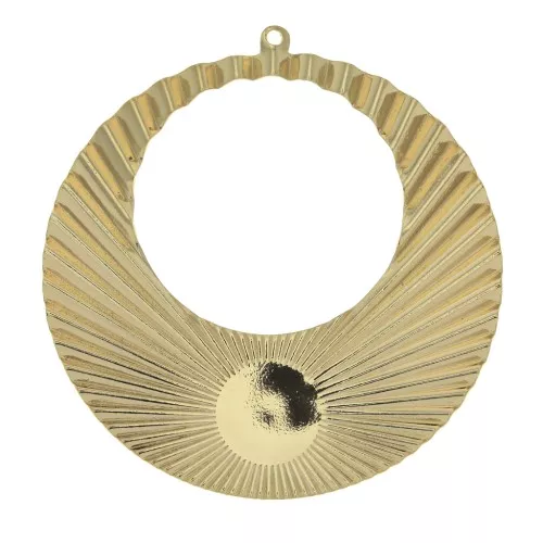 Colgante pendientes de Aro arrugado 48x45mm cabuchón 10mm - Dorado al oro fino x1