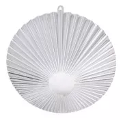 Colgante pendientes de Aro arrugado 48x45 mm cabuchón fondo plano 10 mm chapado en plata fina x1