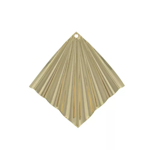 Colgante rombo efecto arrugado 35x33 mm - Dorado al oro fino x1