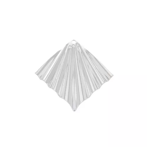 Colgante rombo efecto arrugado 28x27 mm - chapado en plata fina x1