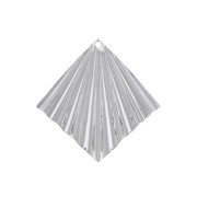 Colgante rombo efecto arrugado 35x33 mm - chapado en plata fina x1