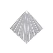 Colgante rombo efecto arrugado 35x33 mm - chapado en plata fina x1