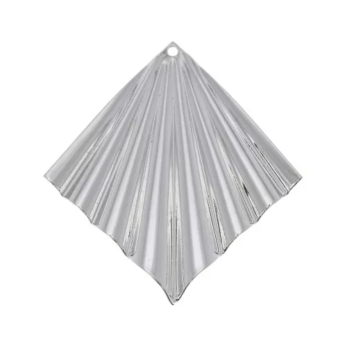 Colgante rombo efecto arrugado 42x39 mm - chapado en plata fina x1