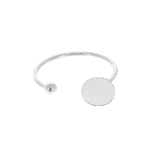 Anillo ajustable con base pour cabuchón fondo plano 8 mm - chapado en plata finax1
