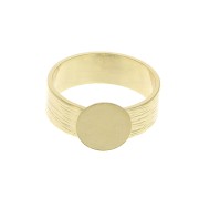 Anillo a rayas ajustable con base para cabuchón 10 mm - Dorado al oro fino x1|raw }}