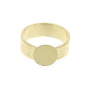 Anillo a rayas ajustable con base para cabuchón 10 mm - Dorado al oro fino x1