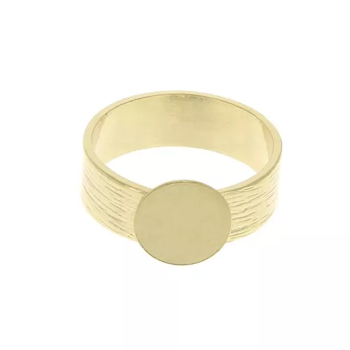 Anillo a rayas ajustable con base para cabuchón 10 mm - Dorado al oro fino x1