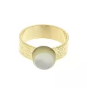 Anillo a rayas ajustable con base para cabuchón 10 mm - Dorado al oro fino x1