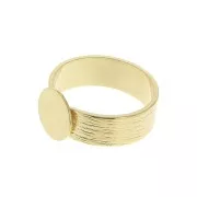 Anillo a rayas ajustable con base para cabuchón 10 mm - Dorado al oro fino x1