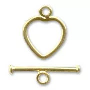 Cierre de aro y barrita 15 mm Dorado con oro fino x1