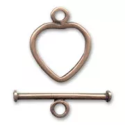 Cierre de aro y barrita 15 mm cobre antiguo x1